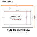 Ver imagem 4 de Balcão Armário de Cozinha para Cooktop 5 Bocas com 2 Portas Jade - Savana/Off-White