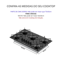 Ver imagem 5 de Balcão Armário de Cozinha para Cooktop 5 Bocas com 2 Portas Jade - Savana/Off-White
