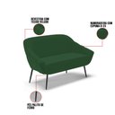 Ver imagem 4 de Kit 01 Namoradeira 02 Lugares e 01 Poltrona Giovana Veludo Pés Palito de Ferro - D’Rossi