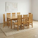 Ver imagem 1 de Conjunto com Mesa de Jantar 180cm Retangular e 8 Cadeiras 100% Madeira Maciça Essen Espresso Móveis Marrom/Nogueira