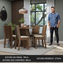 Ver imagem 4 de Conjunto Sala de Jantar Mesa Tampo de Madeira 6 Cadeiras Rustic/crema/lírio Bege Sharon Madesa