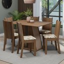 Ver imagem 1 de Conjunto Sala de Jantar Mesa Tampo de Madeira 6 Cadeiras Rustic/crema/lírio Bege Sharon Madesa