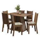 Ver imagem 2 de Conjunto Sala de Jantar Mesa Tampo de Madeira 6 Cadeiras Rustic/crema/lírio Bege Sharon Madesa