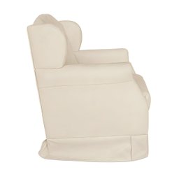 Poltrona Decorativa Amamentação Balanço e Puff Quarto Mamãe Bebê Corino:bege - 6