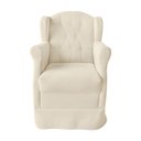 Ver imagem 5 de Poltrona Decorativa Amamentação Balanço e Puff Quarto Mamãe Bebê Corino:bege