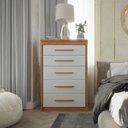 Ver imagem 3 de Comoda 5 Gavetas Elegance Freijo Off White Batrol