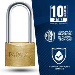Cadeado Pequeno 30mm Haste Longa Latão Maciço Dourado com Chave | Papaiz | Kit 04 Un - 4