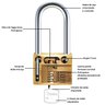 Cadeado Pequeno 30mm Haste Longa Latão Maciço Dourado com Chave | Papaiz | Kit 04 Un - 3