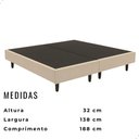 Ver imagem 2 de Base Box para Cama Casal Dobrável Suede 188x138 cm Bipartido - Bege