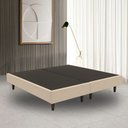 Ver imagem 4 de Base Box para Cama Casal Dobrável Suede 188x138 cm Bipartido - Bege