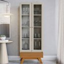 Ver imagem 1 de Cristaleira Retrô 71cm Sofia Nature/off White - Sallar Home