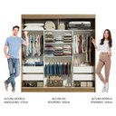Ver imagem 4 de Guarda-Roupa Casal Madesa Reno 3 Portas de Correr de Espelho Rustic/Branco Cor:Rustic/Branco