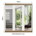 Ver imagem 3 de Guarda-Roupa Casal Madesa Reno 3 Portas de Correr de Espelho Rustic/Branco Cor:Rustic/Branco