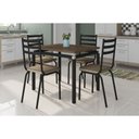 Ver imagem 2 de Jogo de Mesa Malva Tampo BP De 91 x 68 cm Com 4 Cadeiras 118 Preto Assento Rattan Artefamol