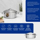 Ver imagem 5 de Caçarola Funda Aço Inox Fundo Triplo 24 Cm 6,1 L Solar Tramontina