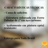Cama Solteiro de Ferro Tubular Preto Marcheli - 3