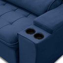 Ver imagem 5 de Sofá Retrátil Reclinável 3 Lugares 230cm Ginevra F05 Veludo Azul - Mpozenato