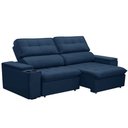 Ver imagem 6 de Sofá Retrátil Reclinável 3 Lugares 230cm Ginevra F05 Veludo Azul - Mpozenato