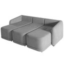 Ver imagem 6 de Sofá Cama Casal para Sala 276cm Polska K04 Veludo Cinza - Mpozenato