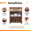 Ver imagem 4 de Armário Balcão Multiuso 2 Portas 1 Gaveta com Rodízios Chile Cinamomo/off White Rv Móveis