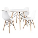 Ver imagem 1 de Conjunto Mesa Eames Branca 110cm e 4 Cadeiras Eames Pp Branca