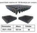 Ver imagem 2 de Kit 10 Bandeja Sementeira Para Produção De Mudas 64 Células