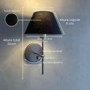 Ver imagem 3 de Kit 2 Arandelas de Parede Clássica com Interruptor e Cúpula Preta Ref 16 Decoração Casa Sala Quarto