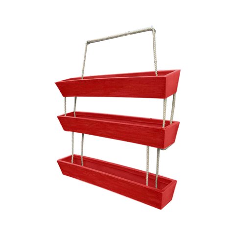 Kit 3 Vaso Jardim Vertical Horta Floreira 100cm Polietileno BGPLASTICOS V22100JV MARROM MADEIRA 015