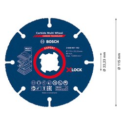 Disco de Corte Expert Carbide Multi Wheel X-lock 115 Mm, 22,23 Mm Bosch - 7