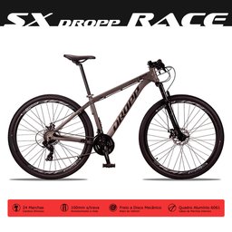 Bicicleta Aro 29 Quadro 17 Alumínio 24v Shimano Freio Mecânico SX Race Grafite - Dropp - 5