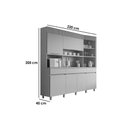 Ver imagem 3 de Cozinha Compacta Realeza com 6 Portas e 3 Gavetas 220cm Carvalho Cinza