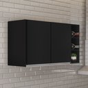 Ver imagem 2 de Armário de Cozinha Aéreo Califórnia 80cm e Nicho Garrafeiro 20cm Riad Preto - Lumil Lumil Móveis