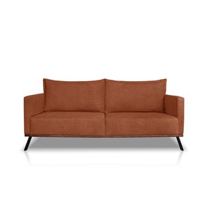 Sofá Atlas 2 Lugares 160cm Linho Boucle: Cobre