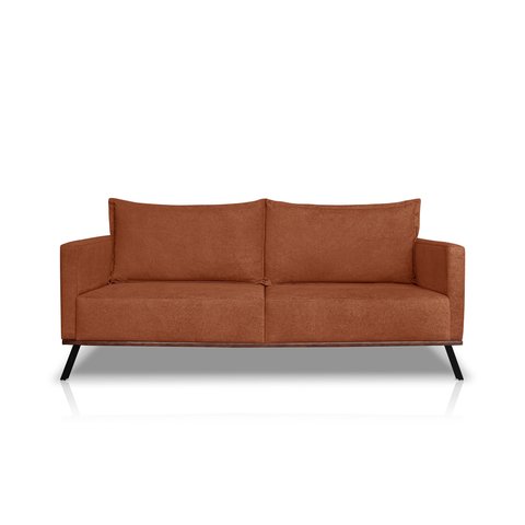 Sofá Atlas 2 Lugares 160cm Linho Boucle: Cobre