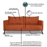 Sofá Atlas 2 Lugares 160cm Linho Boucle: Cobre - 4