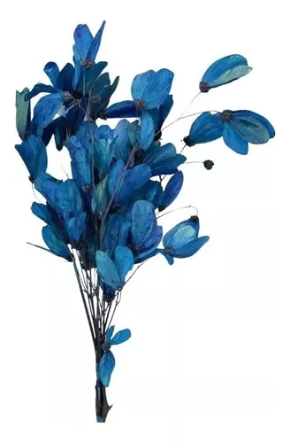 Flor de Magnólia no Galho Folha Azul Arranjo Decoração