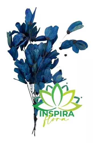 Flor de Magnólia no Galho Folha Azul Arranjo Decoração - 2