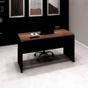 Ver imagem 1 de Plataforma Trabalho 135cm X 60cm 1 Cx de Tomada Pé Painel F5 Cor:nogal com Preto