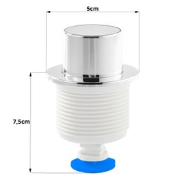 Botão Mecanismo Reparo Acionamento Superior Caixa Acoplada Descarga Cromado 53mm | Valeplast - 2