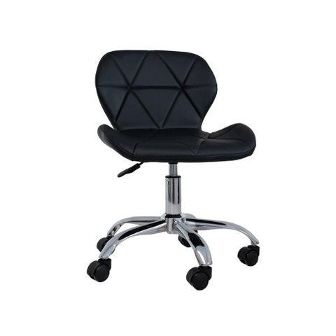 Cadeira de Escritório Office com Rodízios Estofada Slim Preto