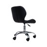 Cadeira de Escritório Office com Rodízios Estofada Slim Preto - 6