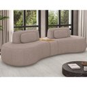 Ver imagem 1 de Sofá Curvo Modulado Retrátil 285cm Hyun Linho Marrom Claro - Sallar Home