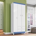 Ver imagem 3 de Guarda Roupa Infantil 3 Portas 2 Gavetas Branco Flex para Quarto de Bebê