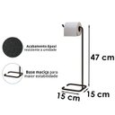 Ver imagem 4 de Kit Porta Toalha Papeleira Lixeira 6 L Lovell Lavabo Preto Dhom