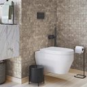 Ver imagem 2 de Kit Porta Toalha Papeleira Lixeira 6 L Lovell Lavabo Preto Dhom