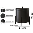 Ver imagem 3 de Kit Porta Toalha Papeleira Lixeira 6 L Lovell Lavabo Preto Dhom