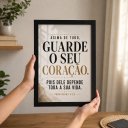 Ver imagem 4 de Quadro Decorativo Guarde o Seu Coração Provérbios 4:23