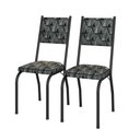 Ver imagem 2 de Kit 2 Cadeiras de Jantar 258 Sf Aço Tubular Assento Sintético Preto Mosaico Silver