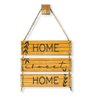 Placa Decorativa Estampa Madeira Home Sweet Home E Raminho Com Corda Sisal 40X25Cm - 3
