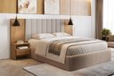 Ver imagem 1 de Painel Cama Box Casal Everest com 2 Mesa de Cabeceira Novo Horizonte Cumaru